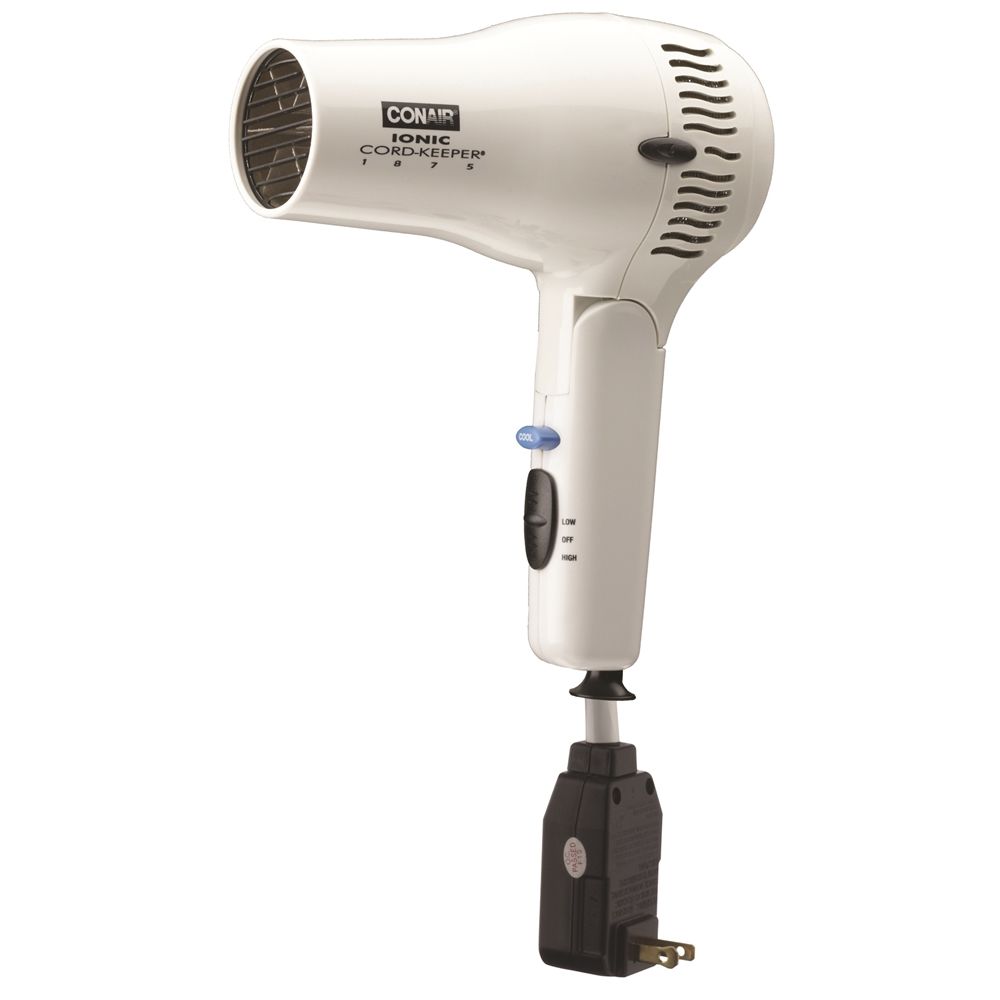 Conair® Ionic Cord-Keeper® Folding Hair Dryer, 1875W, White